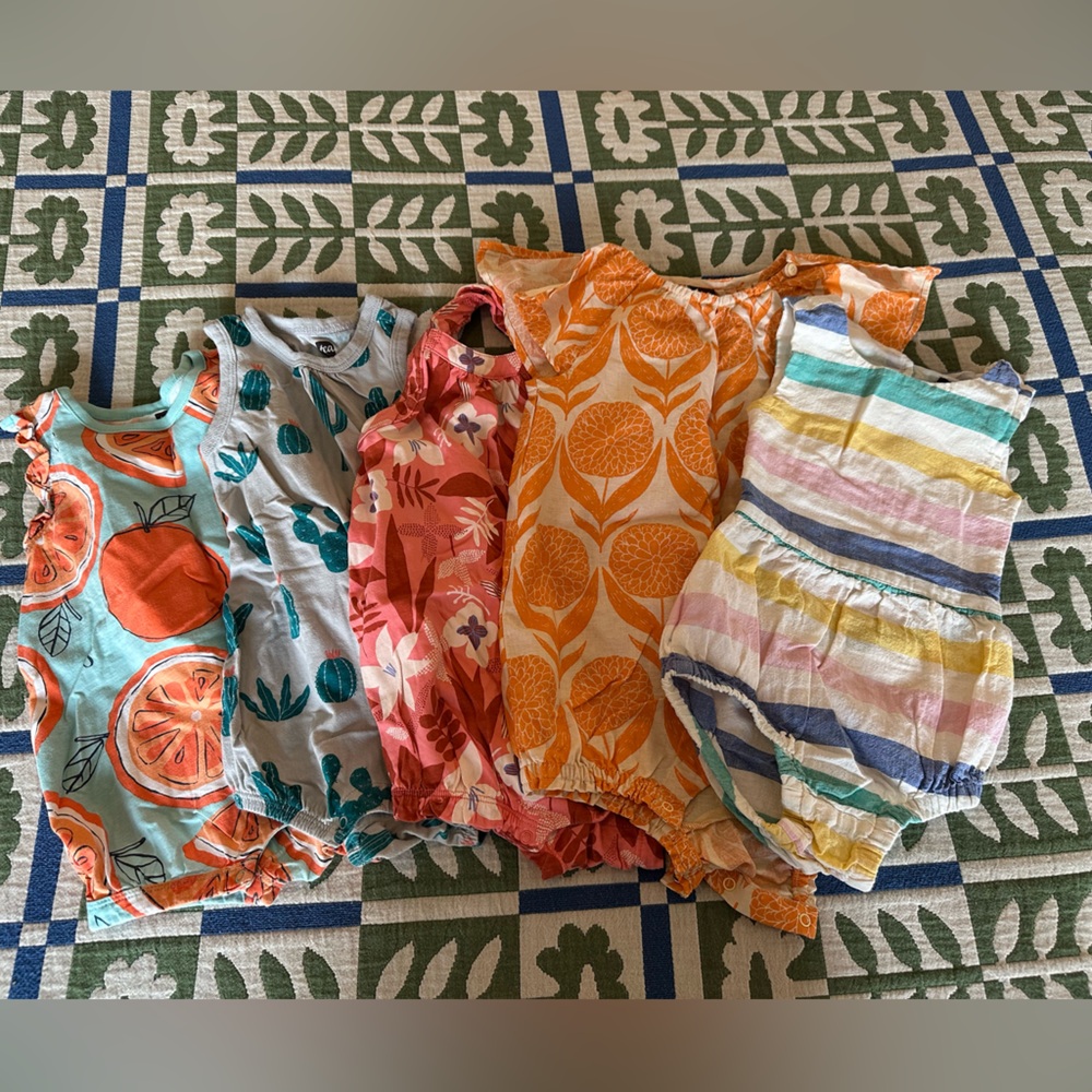 Bundle of Tea Rompers 18-24m
